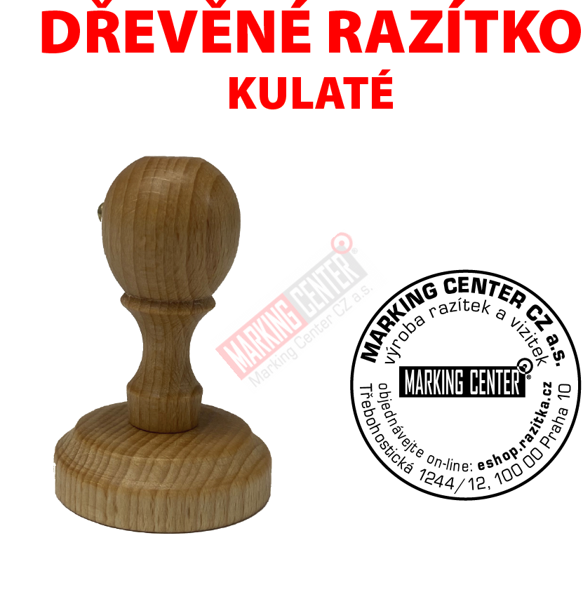 dřevěné razítko kulaté