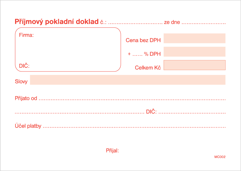 Příjmový pokladní doklad