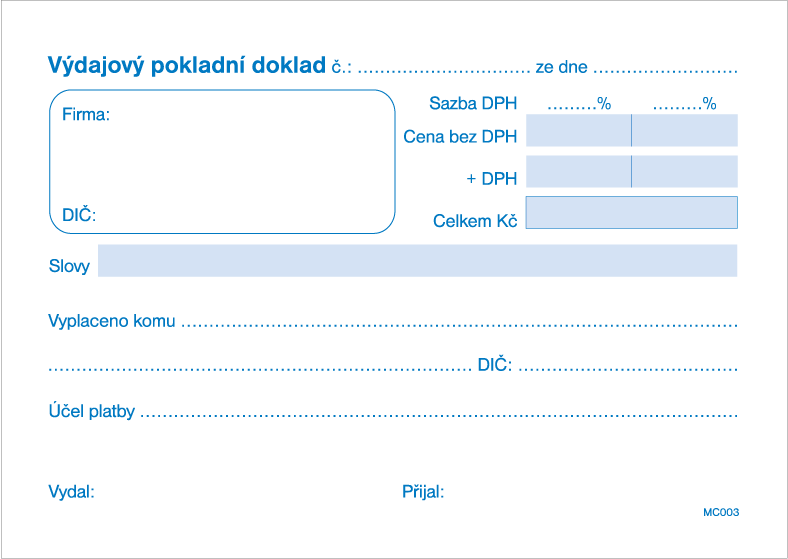 Výdajový pokladní doklad