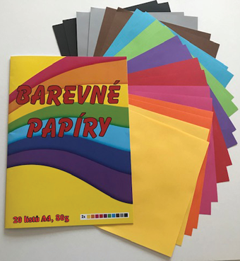 Barevný papír A4, 80g