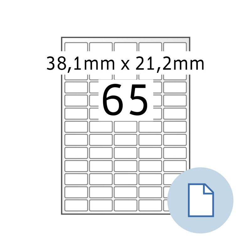 Etiketa EL/MF-65L38.1X21.2