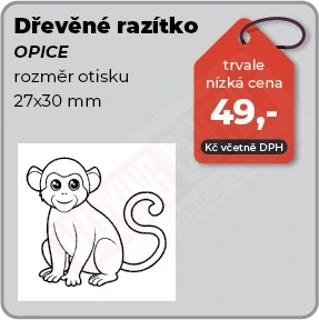 Dřevěné razítko Opice