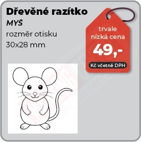 Dřevěné razítko Myš