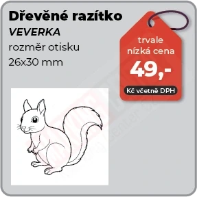 Dřevěné razítko Veverka