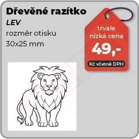 Dřevěné razítko Lev
