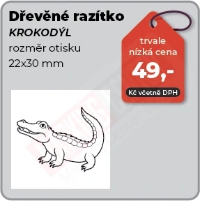 Dřevěné razítko Krokodýl