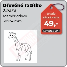 Dřevěné razítko Žirafa