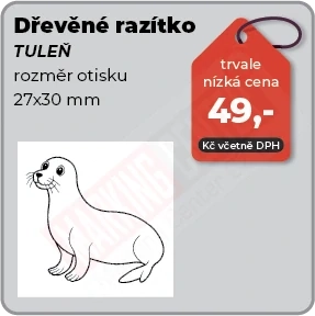 Dřevěné razítko Tuleň