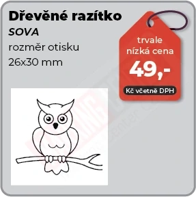 Dřevěné razítko Sova