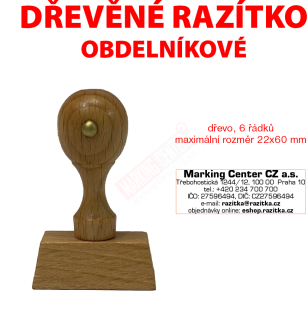 dřevěné razítko obdelníkové 6 řádků
