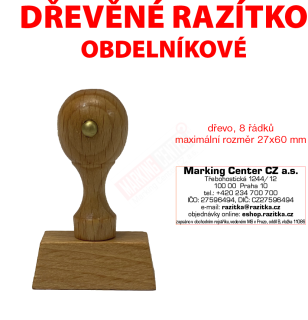dřevěné razítko obdelníkové 8 řádků
