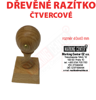 dřevěné razítko čtvercové 40x40 cm