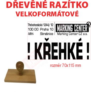 dřevěné razítko velkoformát 70x115 mm