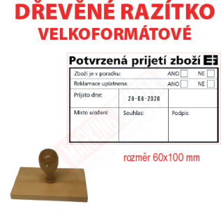 dřevěné razítko velkoformát 60x100 mm