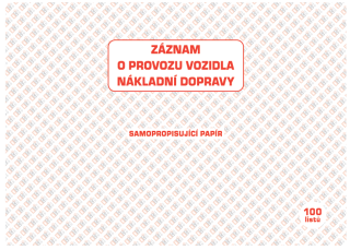 Záznam o provozu nákladního vozidla samopropis